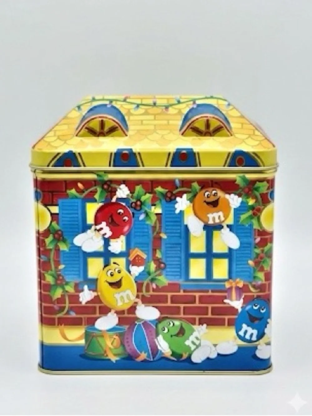 1996 M&M's Christmas Village Toy Shop Limited Edition Candy Canister Vintage Tin